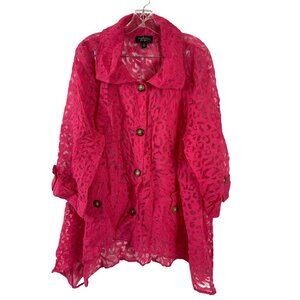 Katherine's Women's Hot Pink  Lace Cardigan